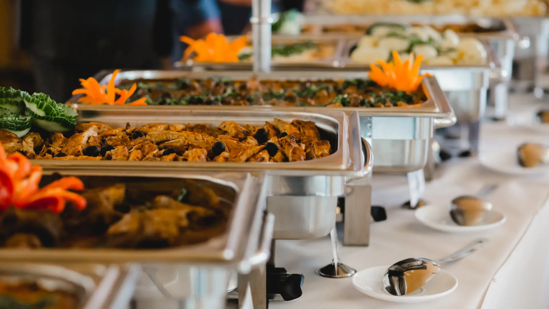 Chafing dish in a catering service